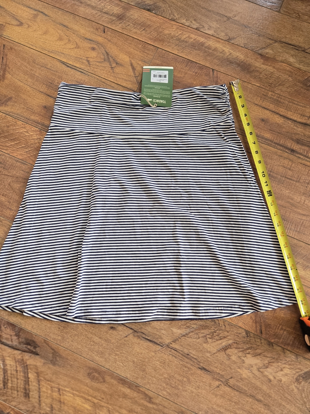 Toad&Co Blue and White Striped A-Line Skirt